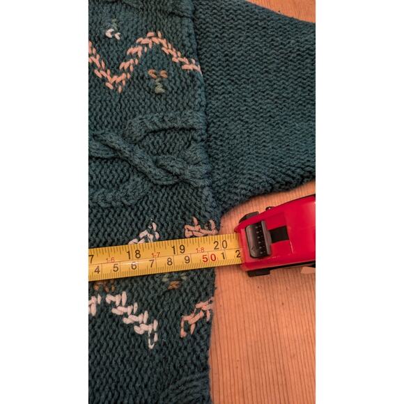 Vintage Lauren Hansen Knitted by Hand Green Sweater Dress, Medium, Boho, Artsy - Picture 8 of 9
